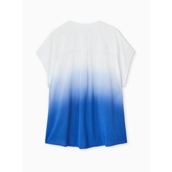 Torrid Challis Button-Front Dolman Sleeve Top blue ombré plus size top Size 1 Si - Picture 2 of 9